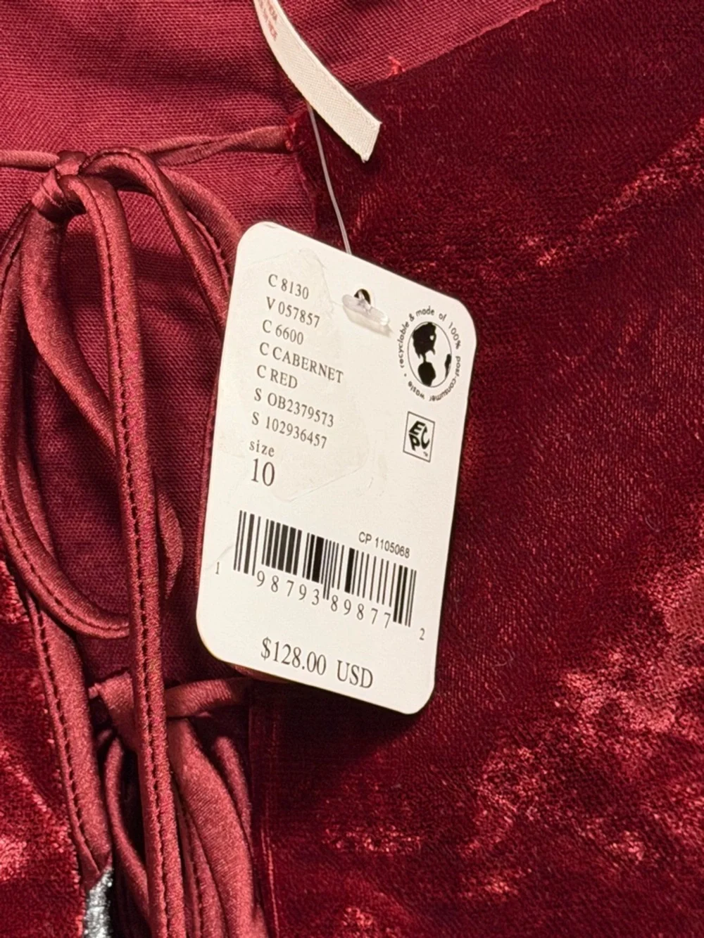 Free People Velvet Lace-Up mini velvet dress, NWT see listing - Picture 3 of 16